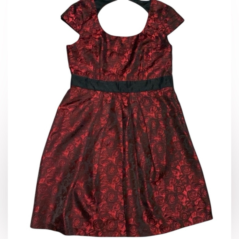 Minuet Floral Dress Roses Red Black Large ModCloth